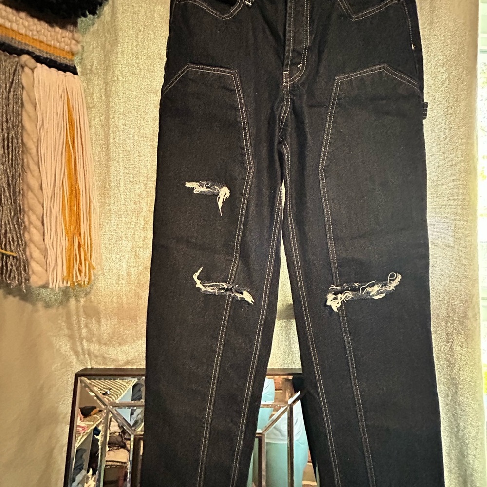 Wild Fable Men's Black Distressed Relaxed Jeans